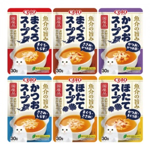 CIAO 鮪魚鰹魚扇貝餐包30g-隨機口味 16包/盒